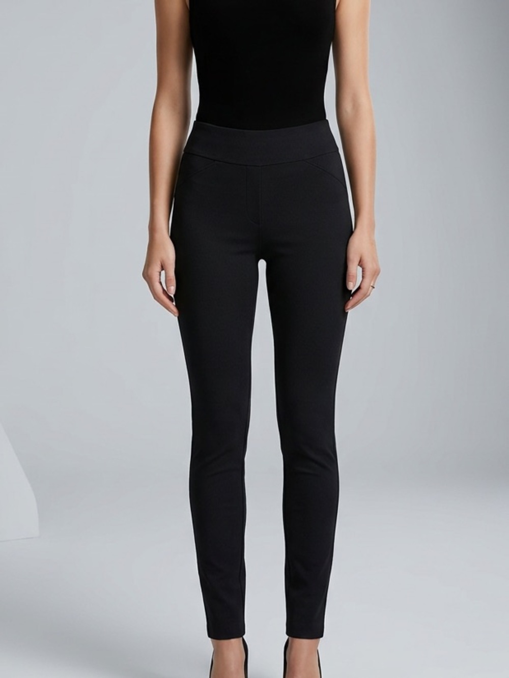Eclipse Black High-Waist Skinny Ponte Pants